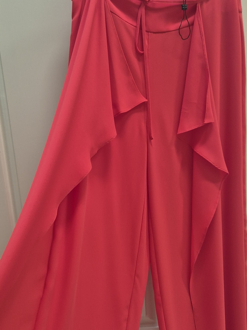 BCBGMaxAzria Coral Wide-Leg Ruffle Front Jumpsuit Pants